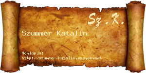 Szummer Katalin névjegykártya